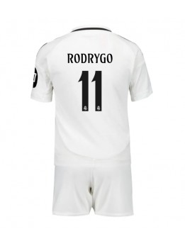 Detské Futbalové oblečenie Real Madrid Rodrygo Goes #11 2024-25 Krátky Rukáv - Domáci (+ trenírky)